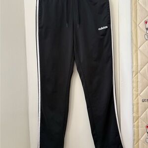Adidas Black Joggers with White Accents